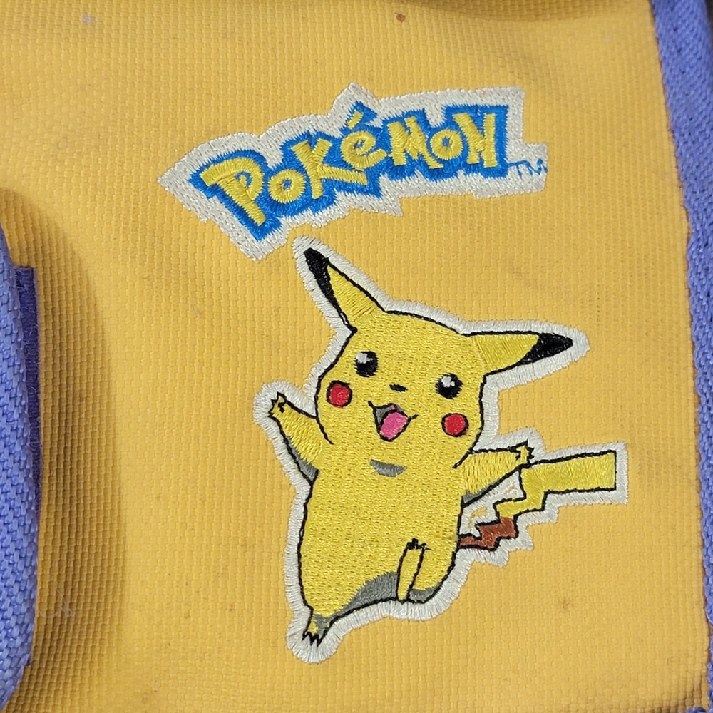 Pokemon Pikachu Gameboy Canvas Travel Pouch Yellow Purple Gotta Catch Em All VTG